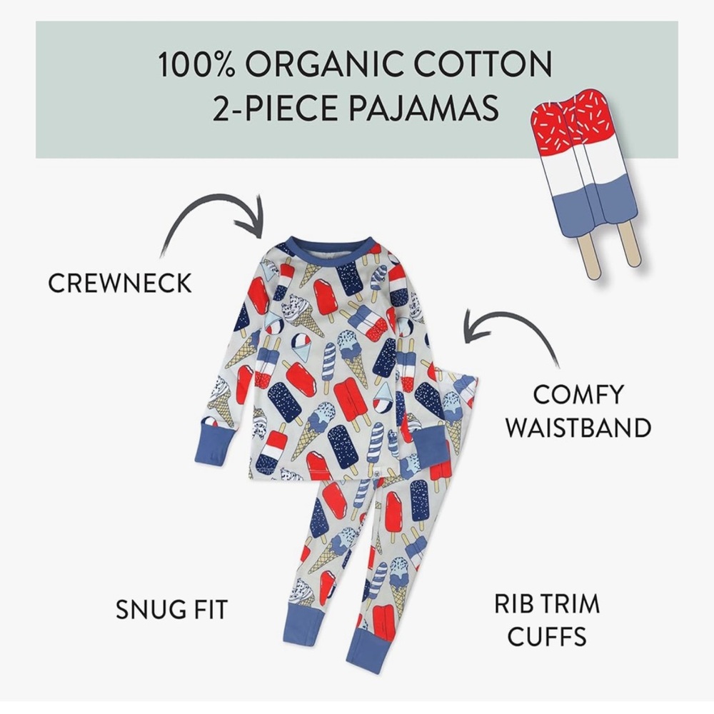 Honest Baby Ice Cream Print Pajamas - Picture 2 of 4